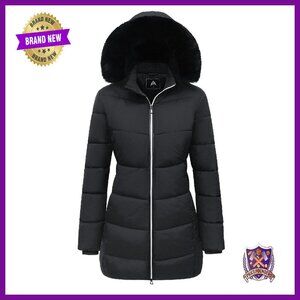 Women's Winter Down Puffer Jacket Windproof Waterproof Hooded Coat